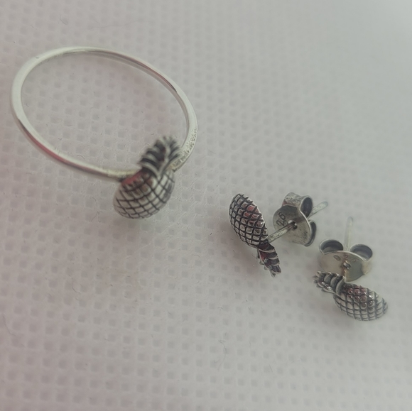 NEW Argento Silver Pineapple ring and ear ring set - Picture 5 of 7